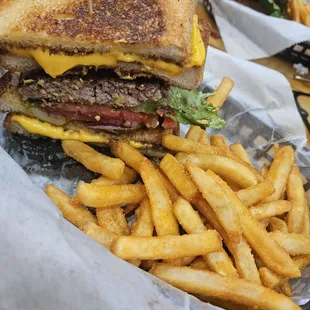 Half a school bus burger (split with John)