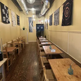 interior, sushi and sashimi