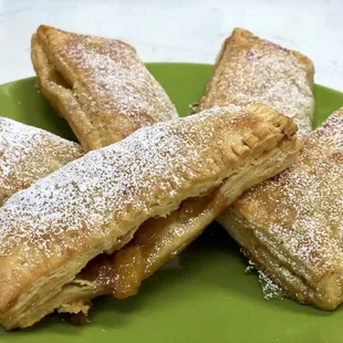Peach and dulce de leche turnover.