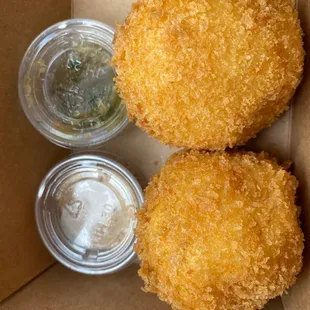 Potato balls stuffed with ground beef &amp; mozzarella