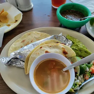 Beef fajita taco plate