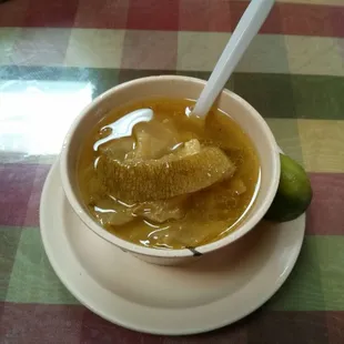 Everybody gets a vegetable soup.