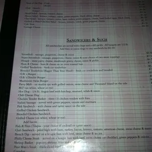 Menu - soup salad sandwiches