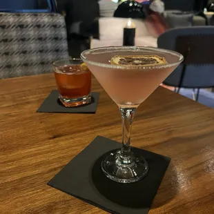 Gin Cosmo and Negroni.