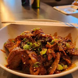 Spicy Kimchi Steak Rice Bowl