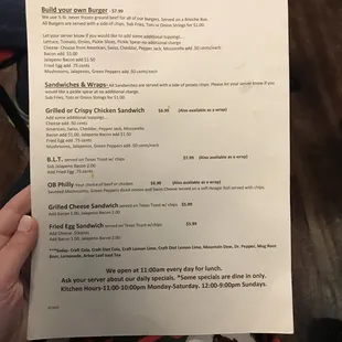 menu
