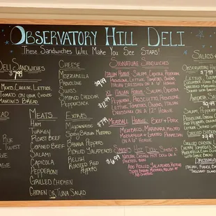 Our menu board!