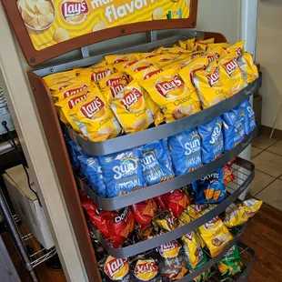 a display of chips and chips