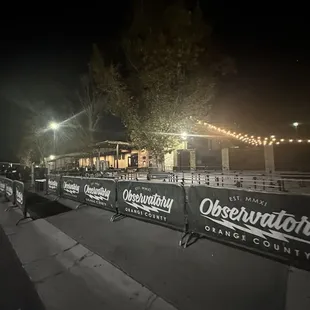 a night time view of a city street