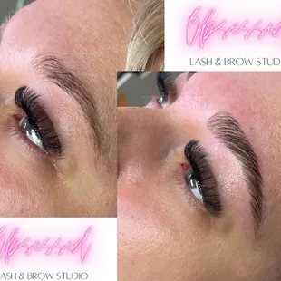 Eyebrow Lamination &amp; Mega Volume Extensions in "Doll Eye"