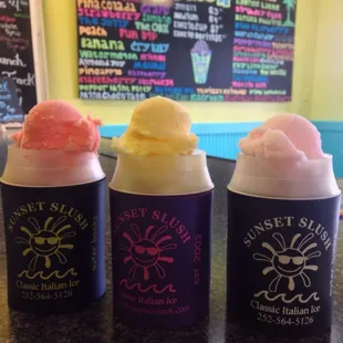 Over plus flavors of Classic Italian ice
