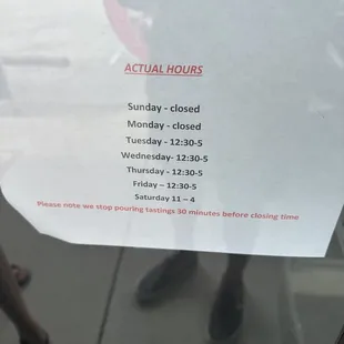 Actual hours vs posted hours. This is so annoying