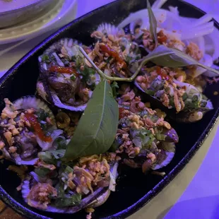 Bloody Clams Grilled Squid