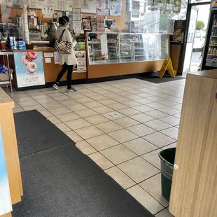 Inside of the donut/bagel shop