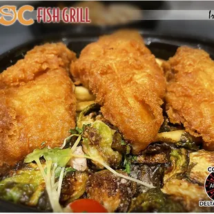 Fish &amp; Chips to-go ($10) - Very good; uses white fish instead of cod; moist &amp; tender; light flaky crust.