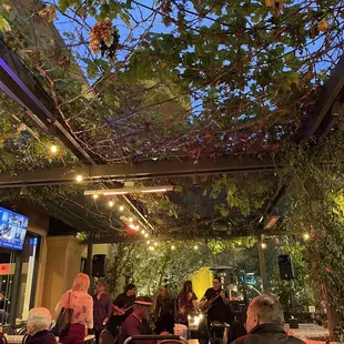 Live jazz night at outdoor patio