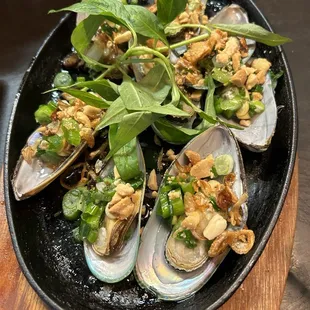 Green onion mussels