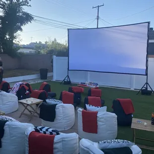 Movie night set up