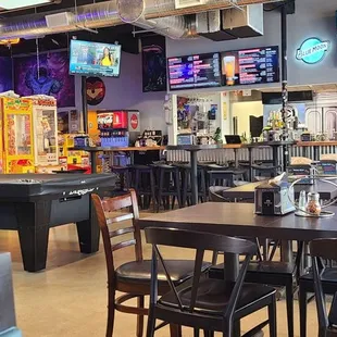 Pool tables, arcade games and vending machines