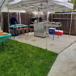 Jesse setting up for our event