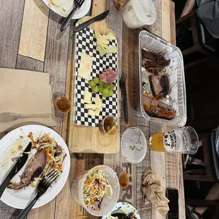 a table full of food