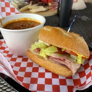 Ham Boar 's Head Assorted Gourmet Sandwich with Chili