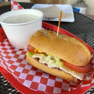 Italian Boar 's Head Assorted Gourmet Sandwich with chowder