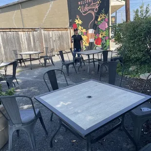 Outdoor seating for Oca Mocha.