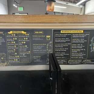 Menu as of June 2024