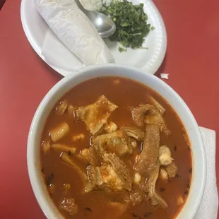 Menudo. Look at that red color very tasty