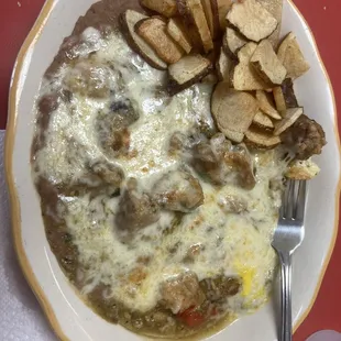 Huevos rancheros with chile verde