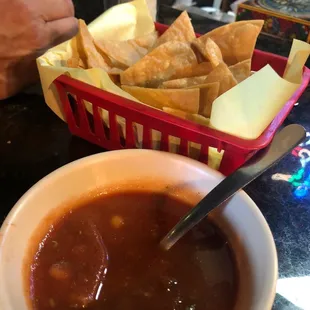 Complimentary chips and salsa