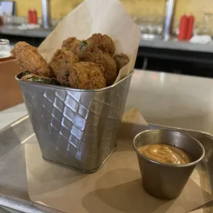 Happy hour fried pickles