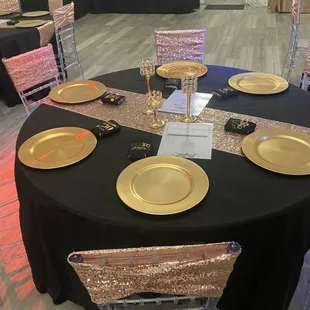 Guest table and caterer setup.