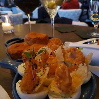 Crispy Shrimp Deviled Eggs