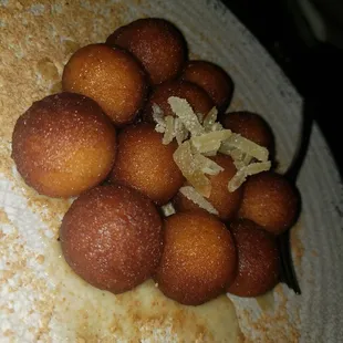 a plate of doughnuts