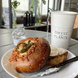 Jalapeño cheese bagel