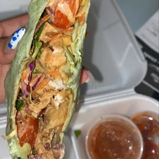 Jerk chicken wrap