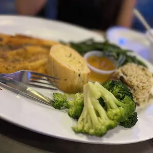 Blackened flounder with crawfish etouffe topping