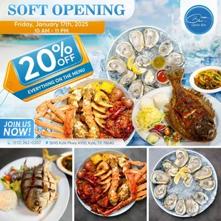 SOFT OPENING: FRIDAY, JANUARY 17th, 2025 
 20% OFF EVERYTHING on the menu!
 Valid ALL day during the Soft Opening--don't miss out!