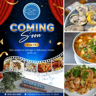 COMING SOON Kyle TX
Get ready, Kyle
Ocean Blue Oyster Bar will be opening soon
We're bringing the taste of the ocean right to your plate