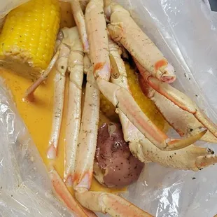 Snow crab  leg boil with mild boil special