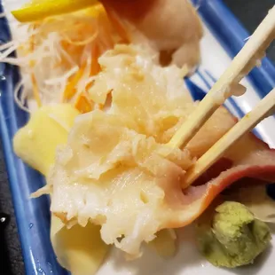 A giant piece of microwaved surf clam.... served like this....in one piece.