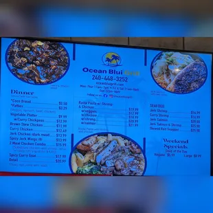menu and prices