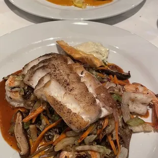 two plates of food