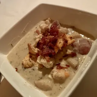 Creamy shrimp and bay scallop chowder
