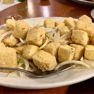 Fried tofu- lightly seasoned
