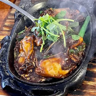 Sizzling oysters