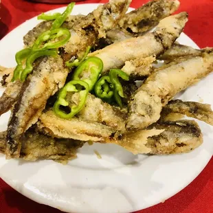 fried whole smelt