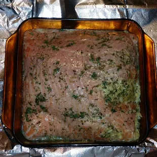 Uncooked Norwegian Seafood Stuffed Sslmon.